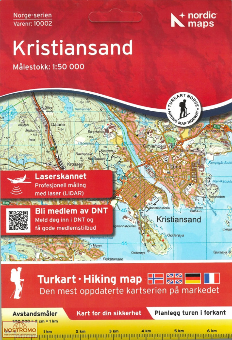 10002 KRISTIANSAND | carte topographique Nordic Maps