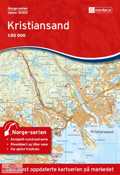 10002 KRISTIANSAND | carte topographique Nordeca
