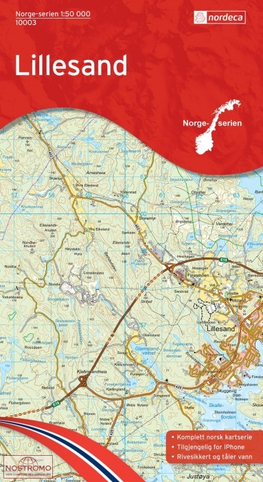 10003 LILLESAND | carte topographique Nordeca
