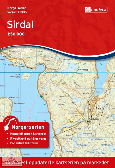10005 SIRDAL | carte topographique Nordeca