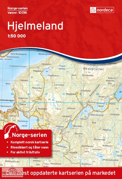 10016 HJELMELAND | carte topographique Nordeca