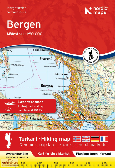 10037 BERGEN | carte topographique Nordic Maps