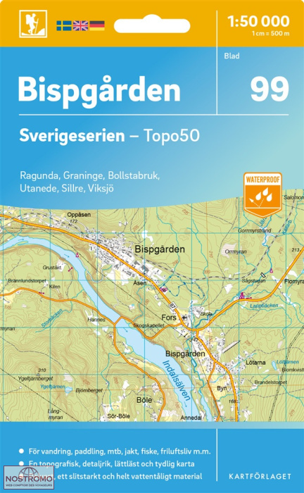 099 BISPGÅRDEN | carte topographique Kartförlaget