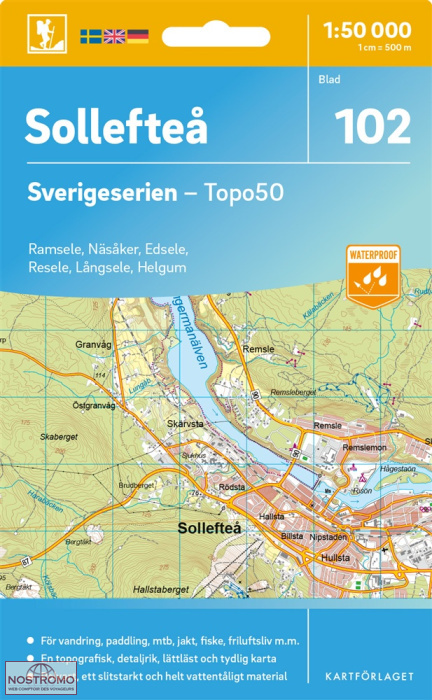 102 SOLLEFTEÅ | carte topographique Kartförlaget