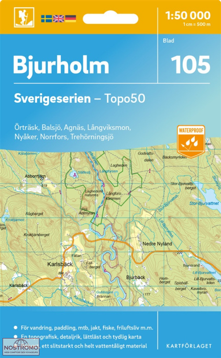 105 BJURHOLM | carte topographique Kartförlaget