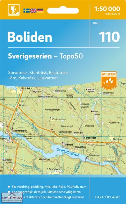 110 BOLIDEN | carte topographique Kartförlaget