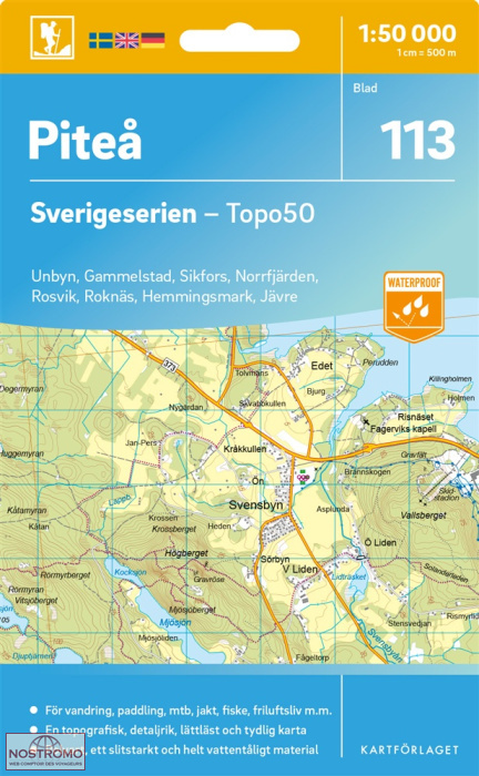 113 PITEÅ | carte topographique Kartförlaget