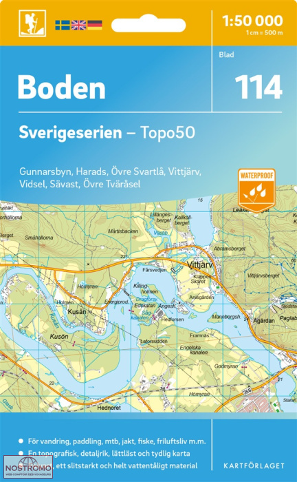 114 BODEN | carte topographique Kartförlaget
