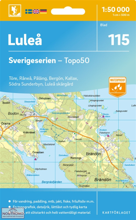 115 LULEÅ | carte topographique Kartförlaget