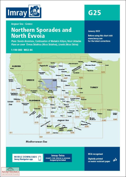 G25 SPORADES NORD ET NORD EUBÉE | carte marine Imray