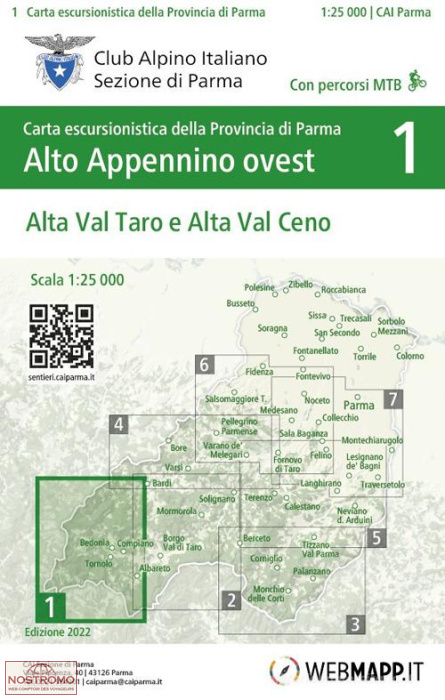 01 ALTO APPENNINO OVEST | CAI Parma hiking map