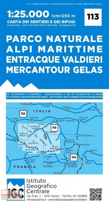 113 PARCO NATURALE ALPI MARITTIME | carte de randonnée IGC