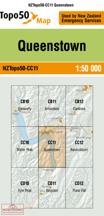 CC11 QUEENSTOWN | carte topographique LINZ
