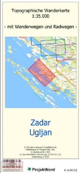 ZADAR - UGLJAN | carte topographique Projektnord