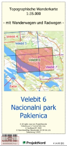 VELEBIT 6 - NACIONALNI PARK PAKLENICA | carte topographique Projektnord