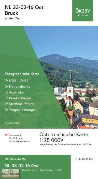 4216-OST BRUCK AN DER MUR | carte topographique BEV