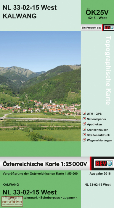 4215-WEST KALWANG | carte topographique BEV