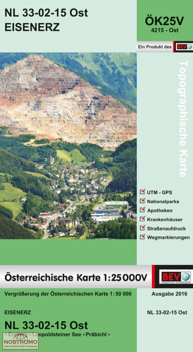 4215-OST EISENERZ | carte topographique BEV