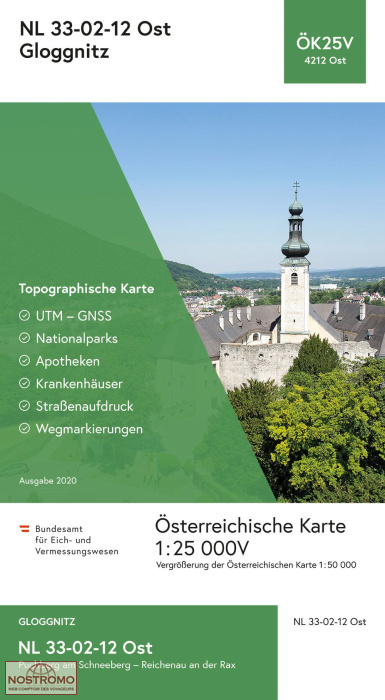 4212-OST GLOGGNITZ | carte topographique BEV