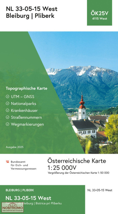 4115-WEST BLEIBURG / PLIBERK | BEV topographical map