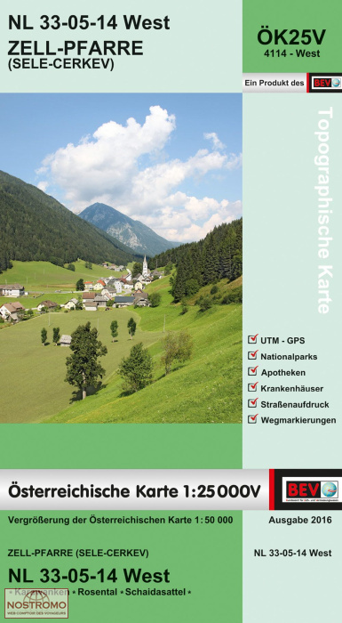 4114-WEST PFARRE | carte topographique BEV