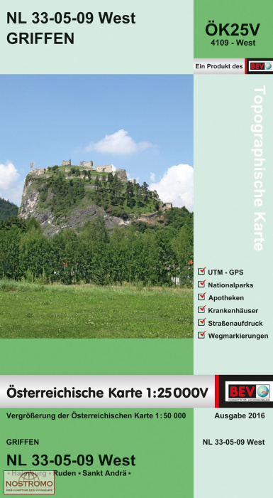 4109-WEST GRIFFEN | carte topographique BEV