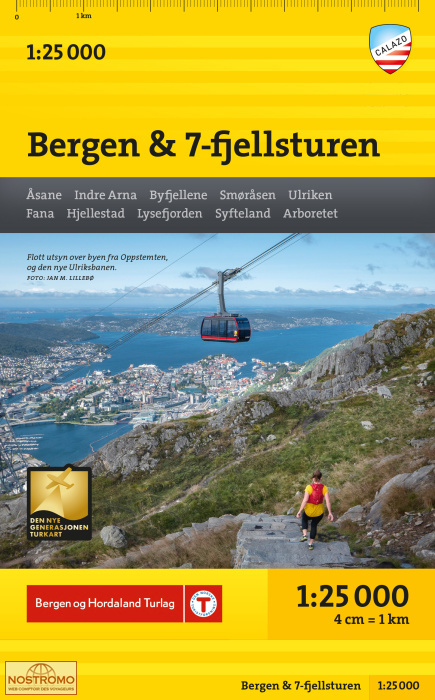 BERGEN & 7-FJELLSTUREN | carte de randonnée Calazo