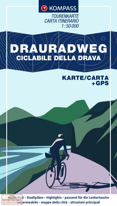 DRAURADWEG / CICLABILE DELLA DRAVA | Kompass cycling map
