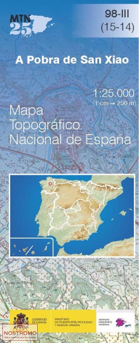 098-3 A POBRA DE SAN XIAO | carte topographique CNIG