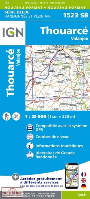 1523SB THOUARCÉ  | carte de randonnée IGN