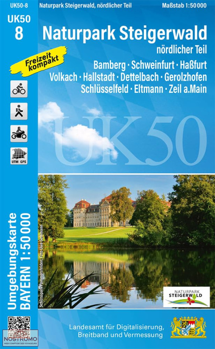 UK50-8 NATURPARK STEIGERWALD - NORDLICHES TEIL | LDBV hiking map