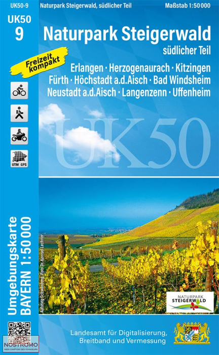 UK50-9 NATURPARK STEIGERWALD - SÜDLICHER TEIL | LDBV hiking map