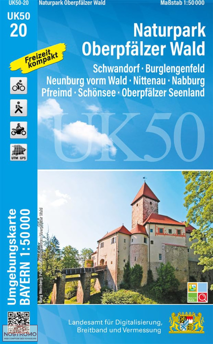 UK50-20 NATURPAK OBERPFÄLZER WALD | LDBV hiking map