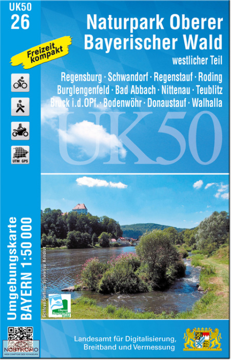 UK50-26 NATURPARK OBERER BAYERISCHER WALD - WESTLICHER TEIL | LDBV hiking map