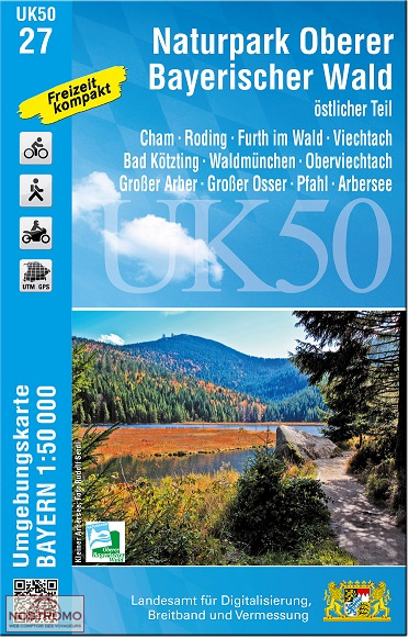 UK50-27 NATURPARK OBERER BAYERISCHER WALD - ÖSTLICHER TEIL | LDBV hiking map
