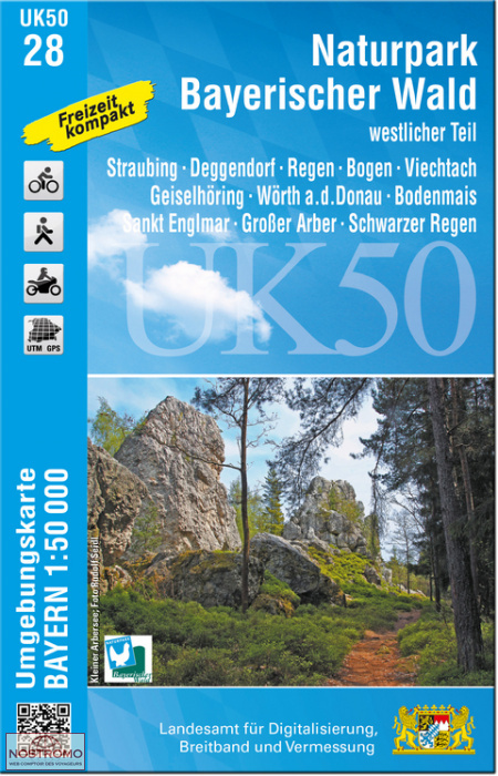 UK50-28 NATURPARK BAYERISCHER WALD - WESTLICHER TEIL | LDBV hiking map