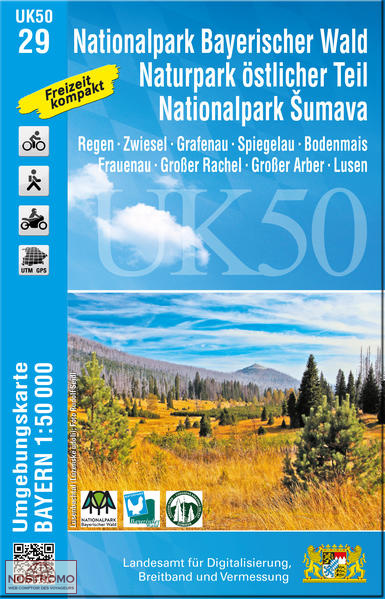 UK50-29 NATIONALPARK BAYERISCHER WALD - ÖSTLICHER TEIL | LDBV hiking map
