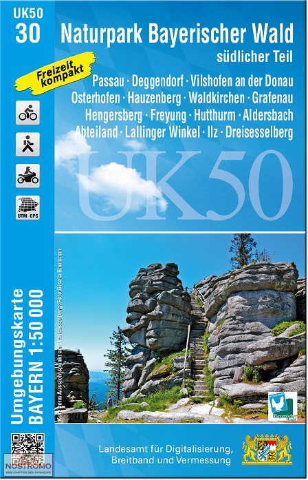 UK50-30 NATURPARK BAYERISCHER WALD - SÜDLICHER TEIL | LDBV hiking map