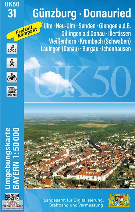 UK50-31 GÜNZBURG - DONAURIED | LDBV hiking map