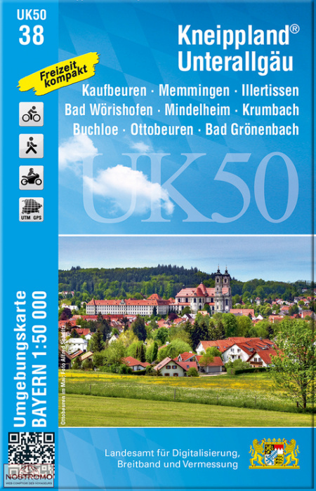 UK50-38 KNEIPPLAND - UNTERALLGÄU | carte de randonnée LDBV