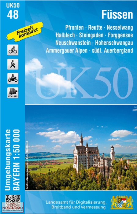 UK50-48 FÜSSEN | carte de randonnée LDBV