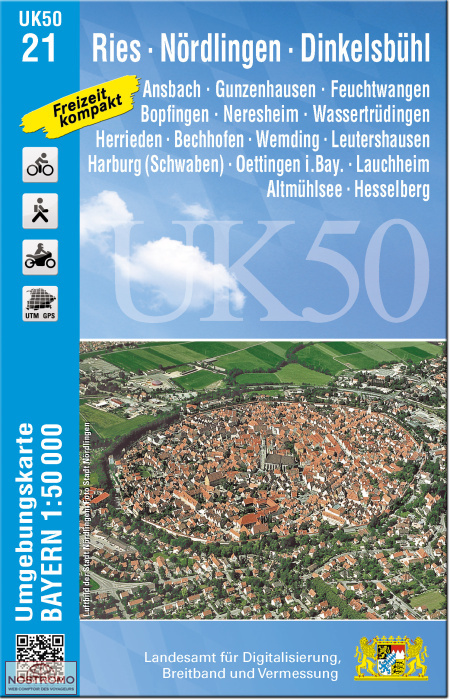 UK50-21 RIES - NÖRDLINGEN - DINKELSBÜHL | LDBV hiking map