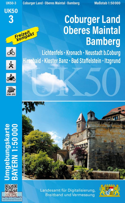 UK50-3 COBURGER LAND - OBERES MAINTEL | LDBV hiking map