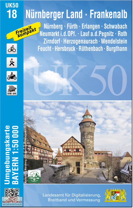 UK50-18 NÜRNBERGER LAND - FRANKENALB | LDBV hiking map