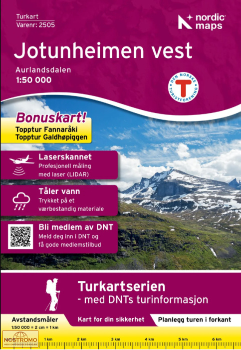 2505 JOTUNHEIMEN VEST | carte de randonnée Nordic Maps