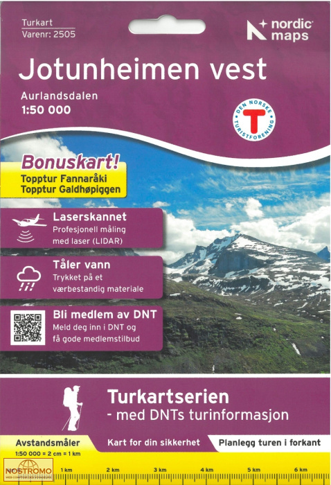 2505 JOTUNHEIMEN VEST | carte de randonnée Nordic Maps