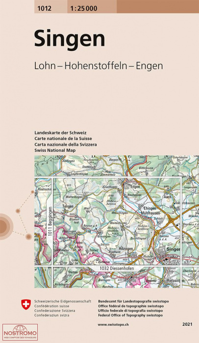 1012 SINGEN - LOHN - HOHENSTOFFELN - ENGEN | carte topographique Swisstopo