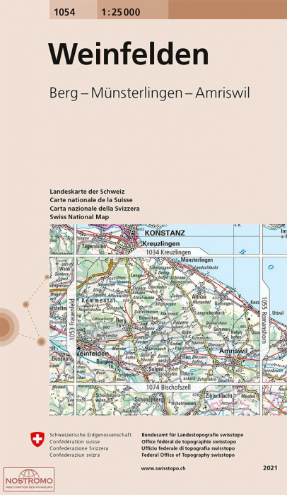 1054 WEINFELDEN - BERG - MÜNSTERLINGEN - AMRISWIL | carte topographique Swisstopo