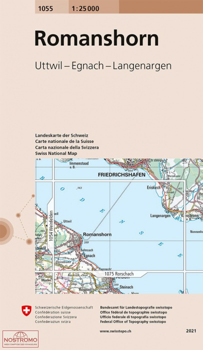 1055 ROMANSHORN - UTTWIL - EGNACH - LANGENARGEN | carte topographique Swisstopo