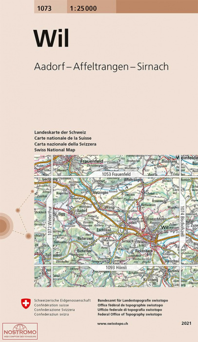 1073 WIL - AADORF - AFFELTRANGEN - SIRNACH | carte topographique Swisstopo